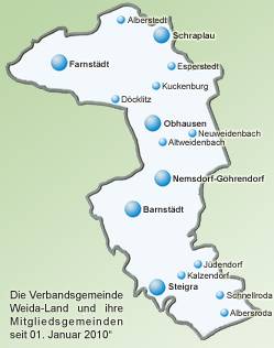 Karte Verbandsgemeinde Weida-Land